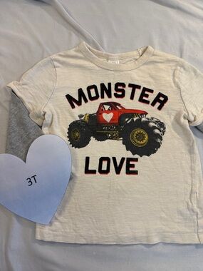GAO - 3T GAP Monster Love Long Sleeve Tee - Cream and Grey